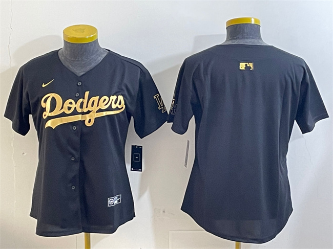 Women's Los Angeles Dodgers Blank Black/Gold Limited Stitched Baseball Jersey(Run Small) Women's Los Angeles Dodgers Blank Black/Gold Limited Stitched Baseball Jersey(Run Small)